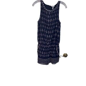 Joie Kayture Silk Embroidered Romper Shorts‎ Dark Navy Size Small NWOT
